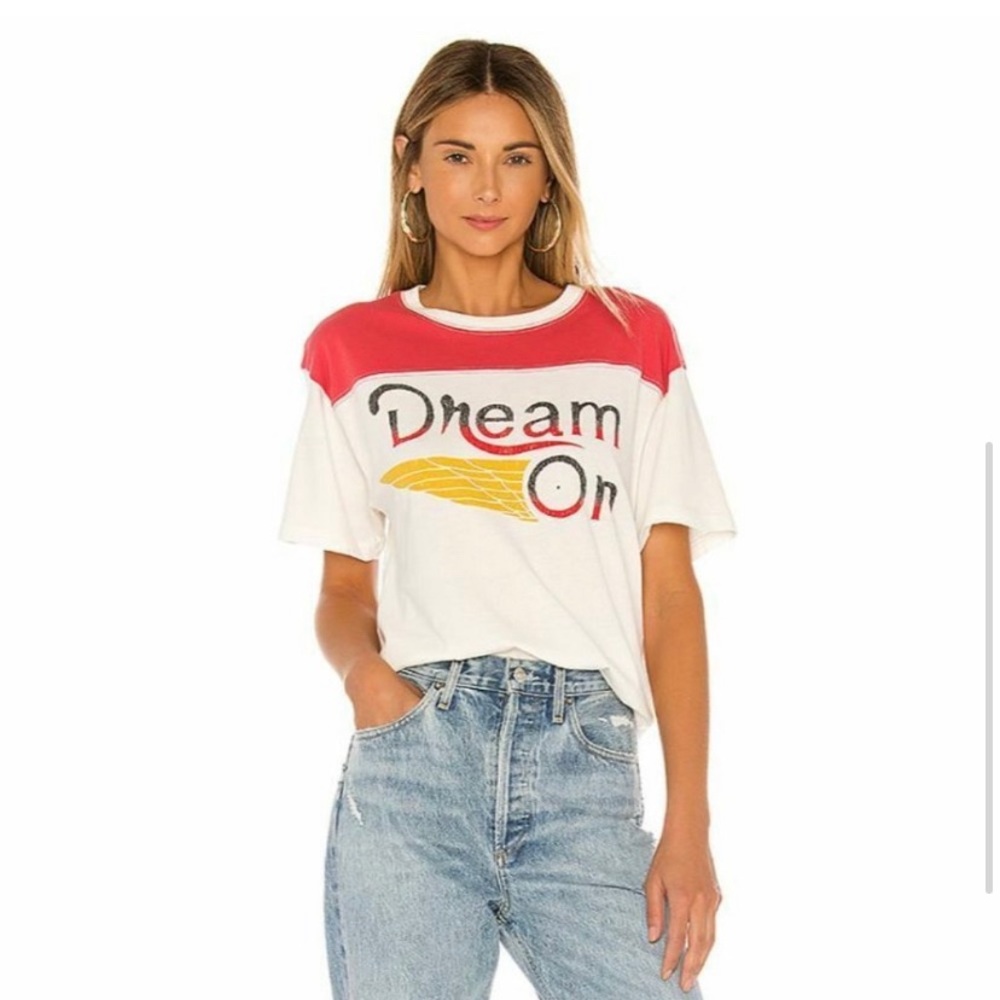 NWT Daydreamer Dream On Varsity Tee in Vintage White - Size Small - Picture 2 of 13